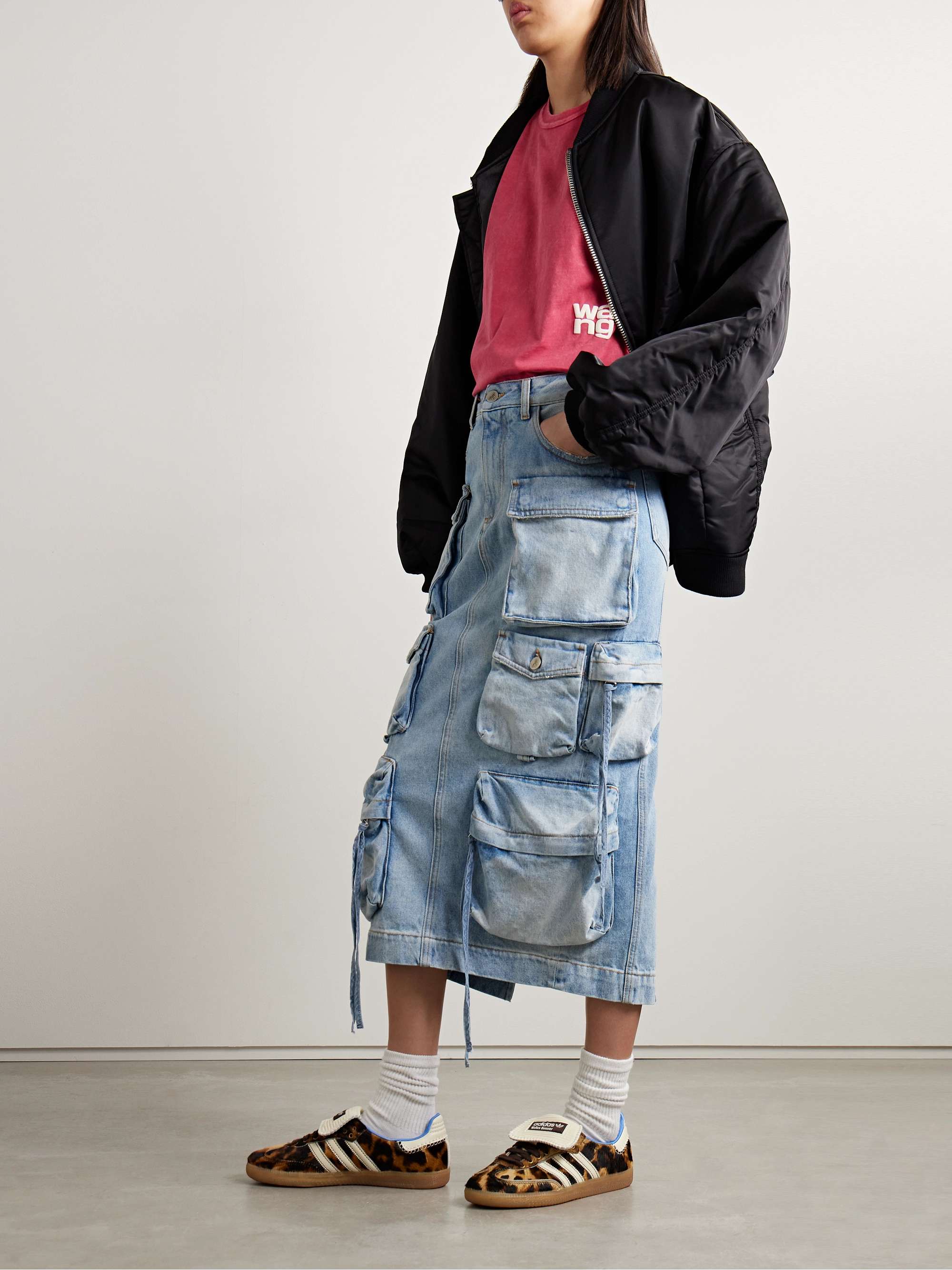 ALEXANDERWANG.T コットンポプリン シャツ アップリケ付き ストライプ柄 | THE OUTNET (アウトネット)