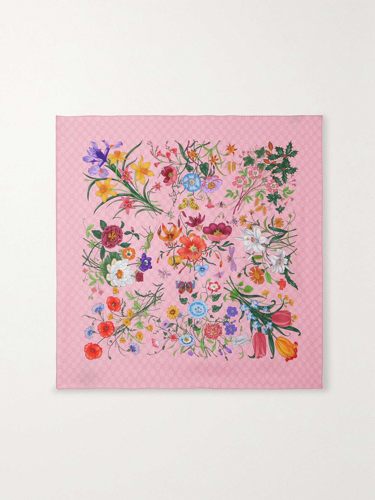 Gucci Floral-print Silk-twill Scarf