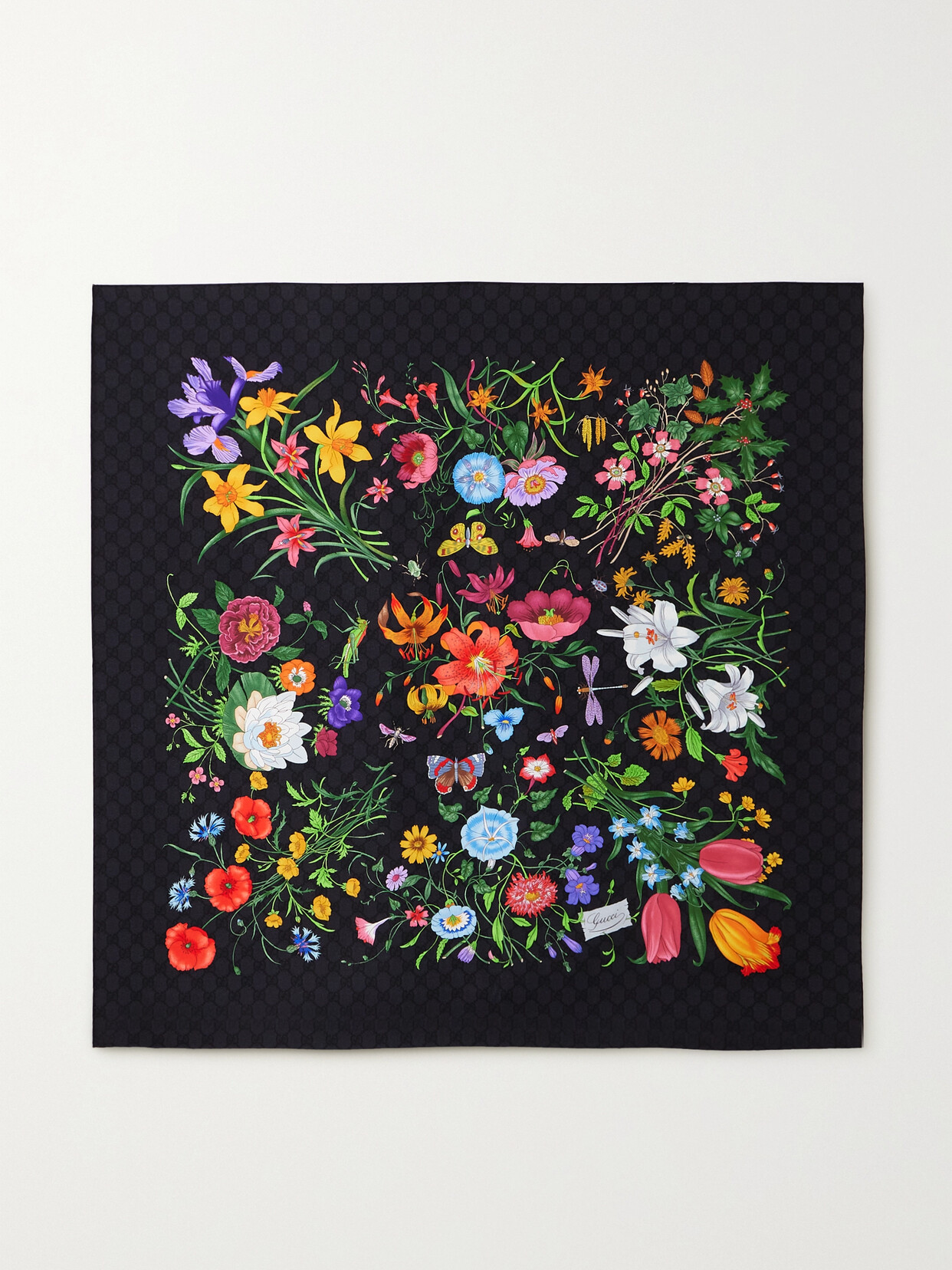 Gucci Floral-print Silk-twill Scarf