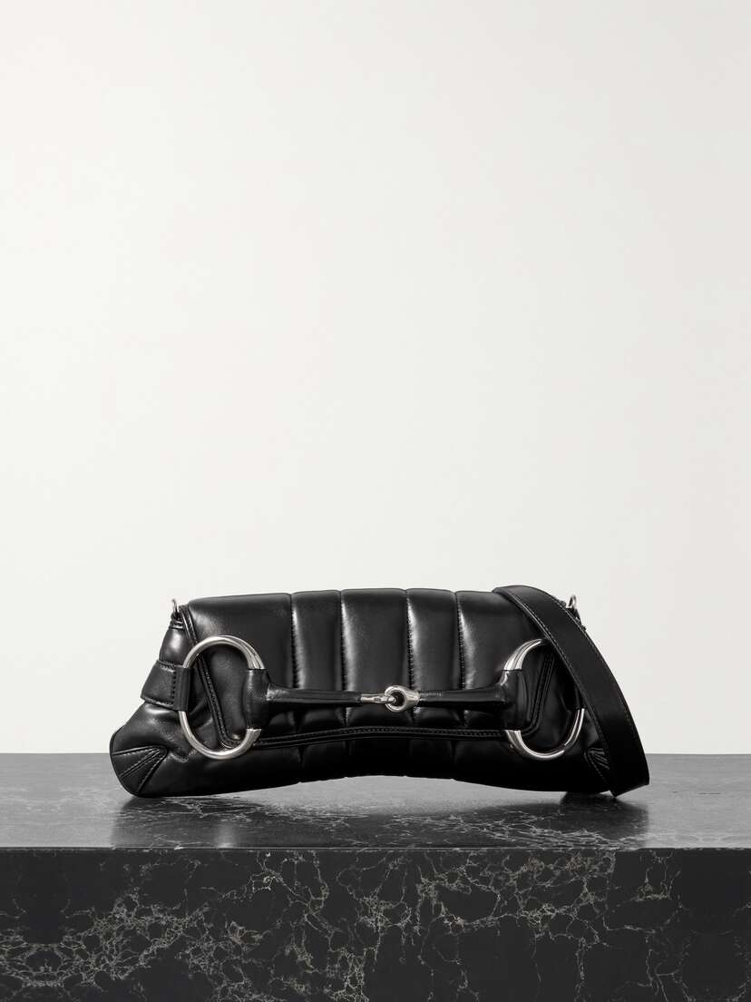 Gucci Horsebit Embellished Quilted Leather Shoulder Bag