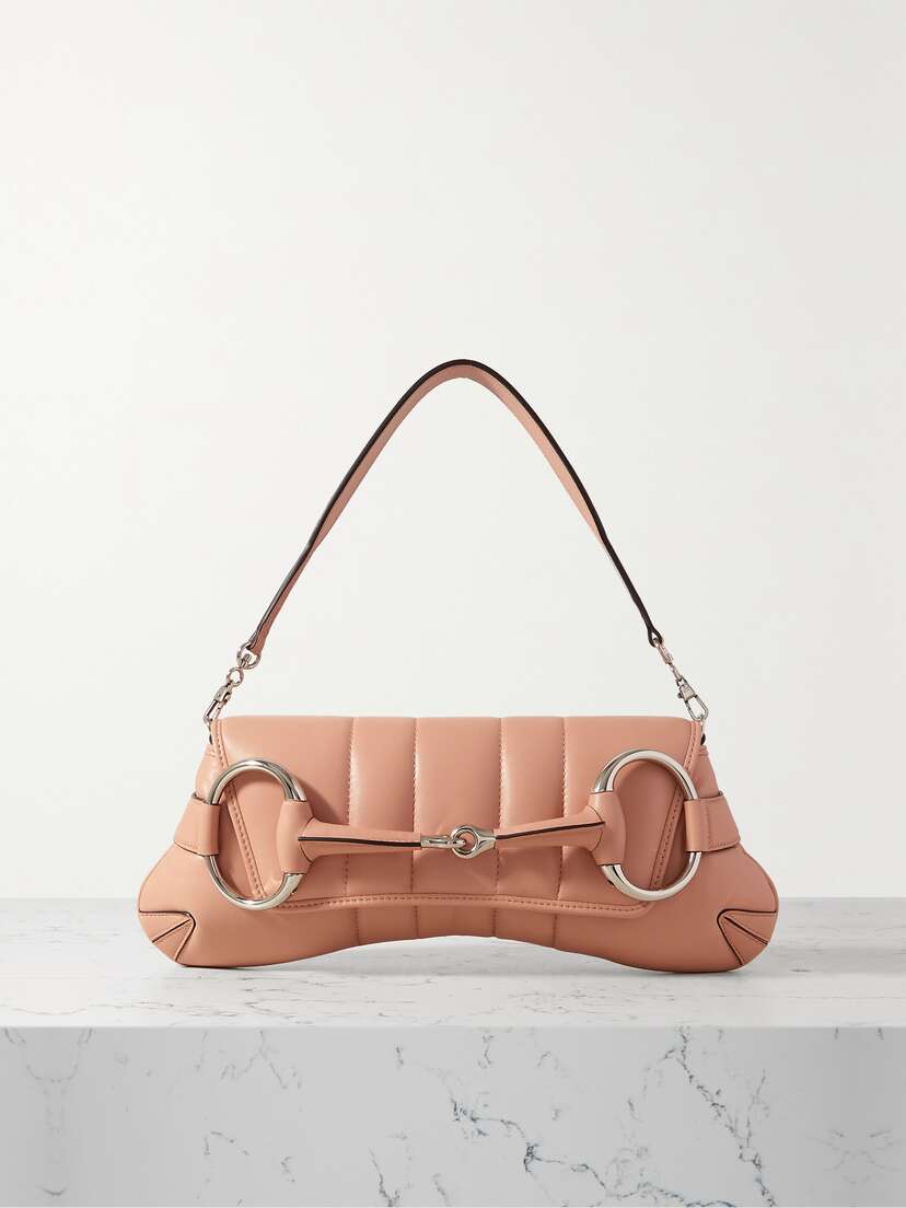 Gucci Horsebit Embellished Quilted Leather Shoulder Bag