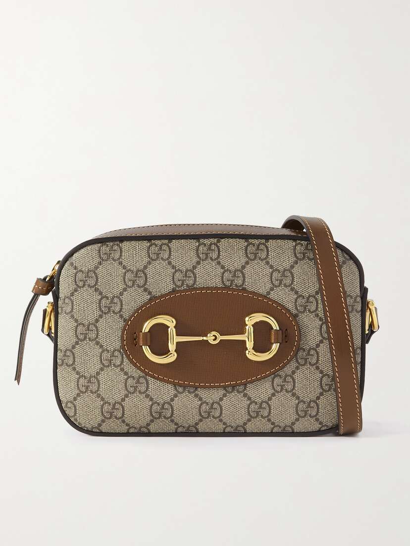 Gucci Horsebit 1955 Leather-trimmed Canvas-jacquard Camera Bag