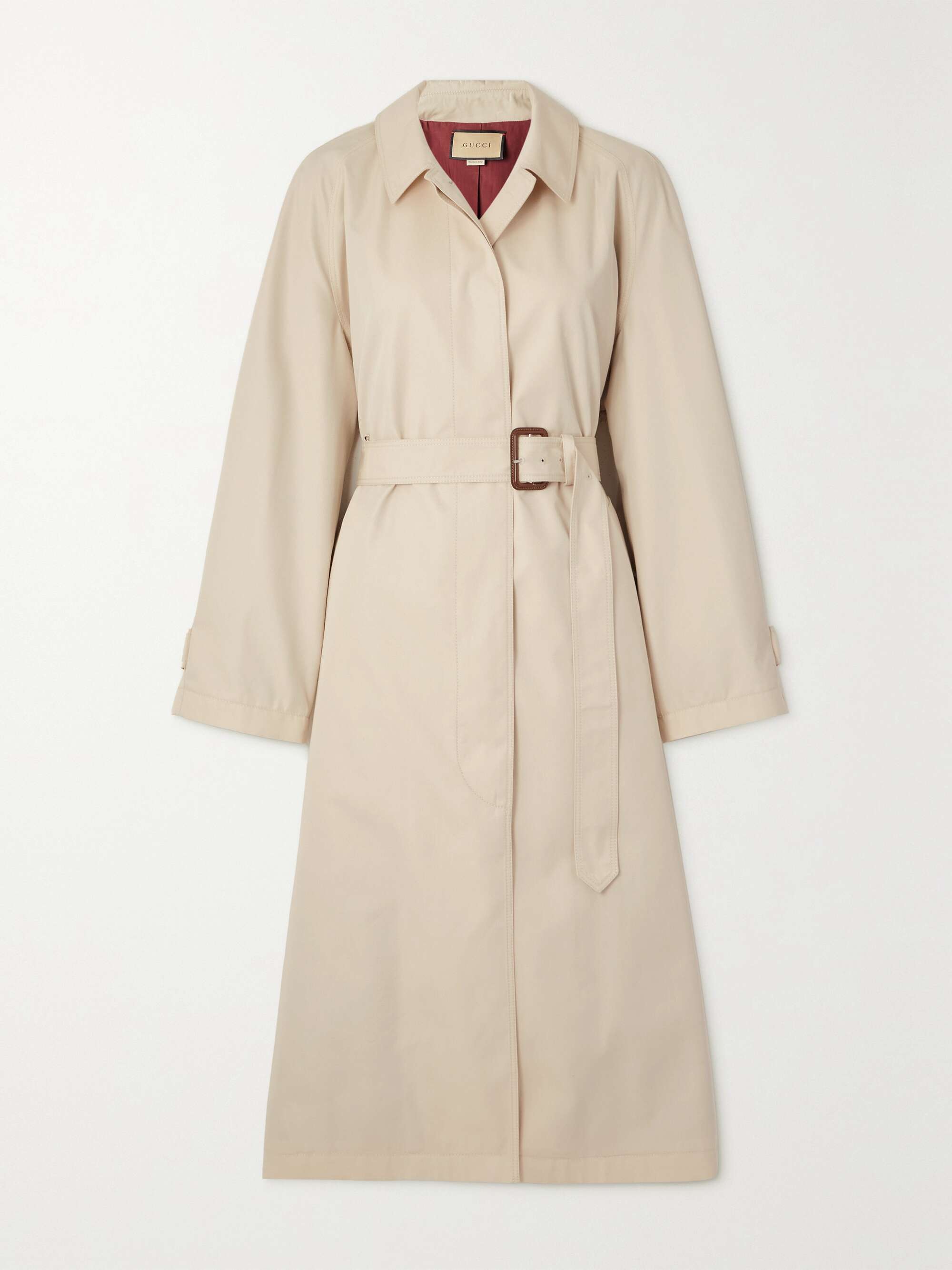 GUCCI Belted cotton-blend twill coat | NET-A-PORTER