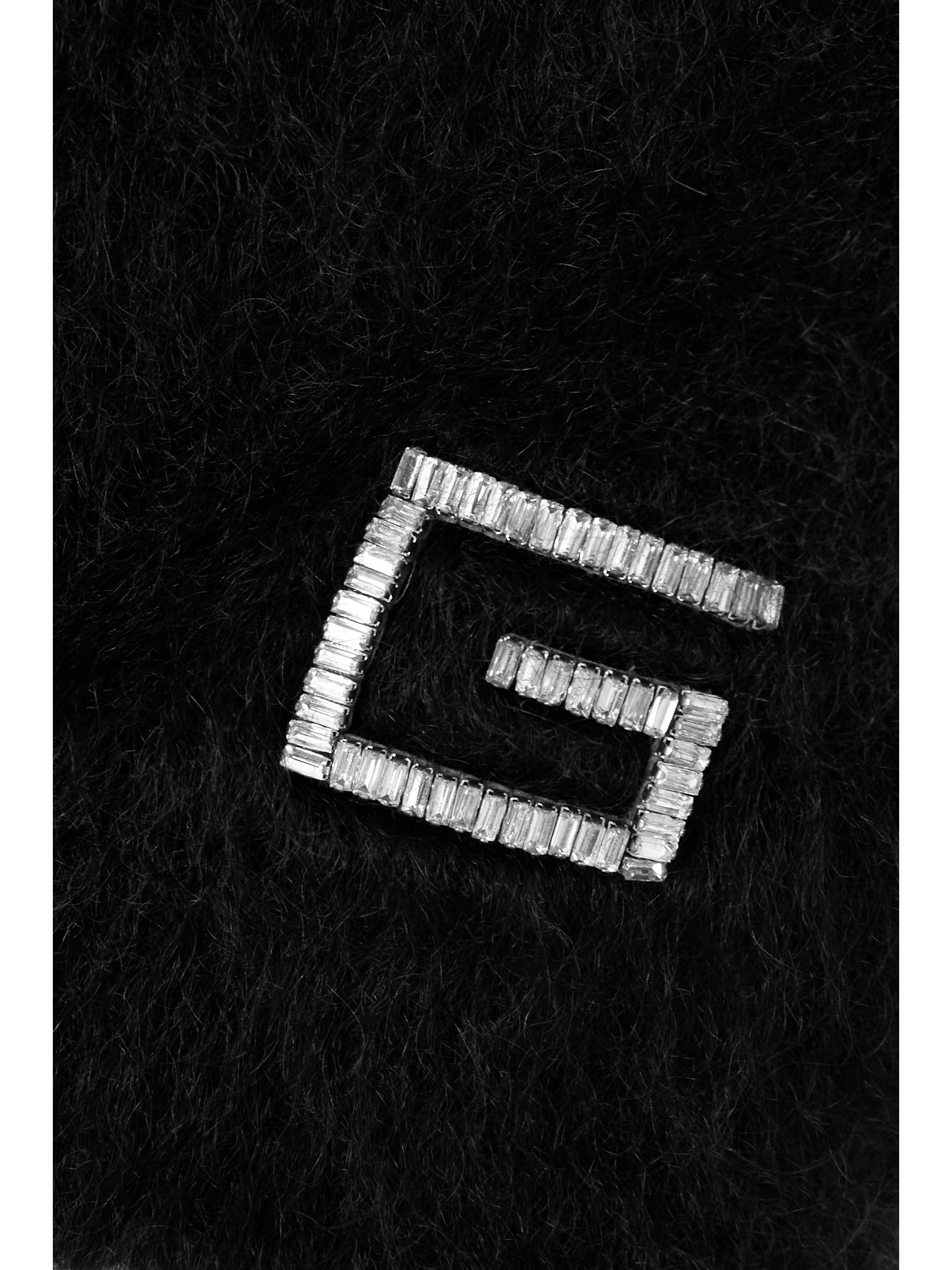 GUCCI Oneshoulder cropped embellished brushed mohairblend top NETA