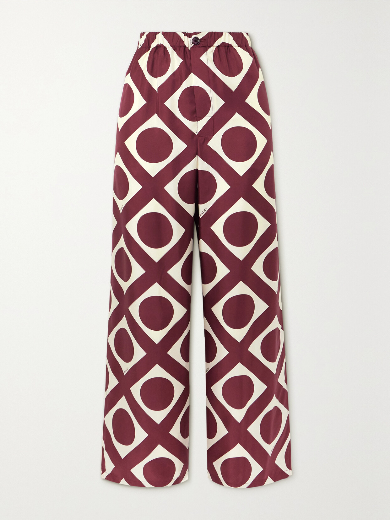 Gucci Printed Silk-twill Wide-leg Pants