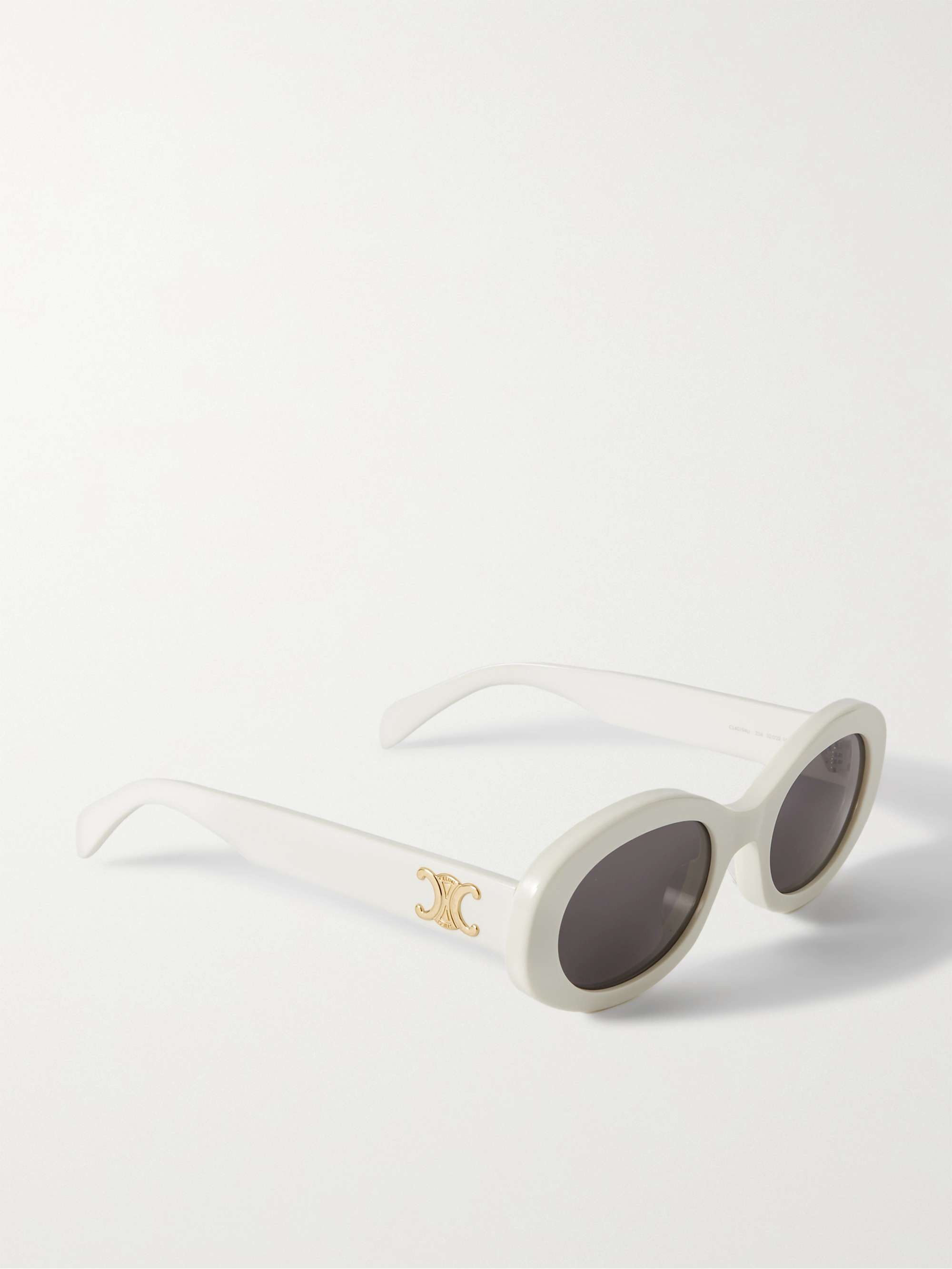 CELINE EYEWEAR Triomphe oval-frame acetate sunglasses