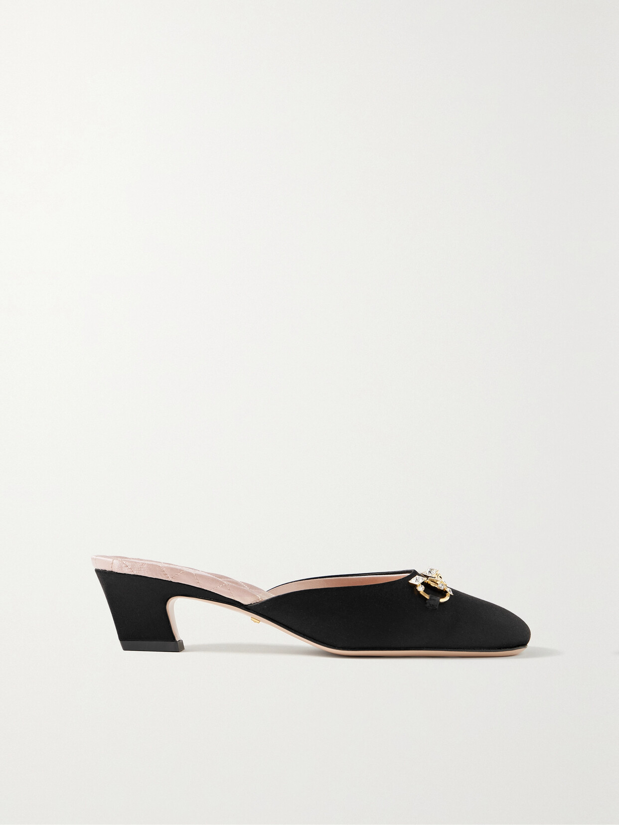 Gucci Horsebit-detailed Crystal-embellished Satin Mules