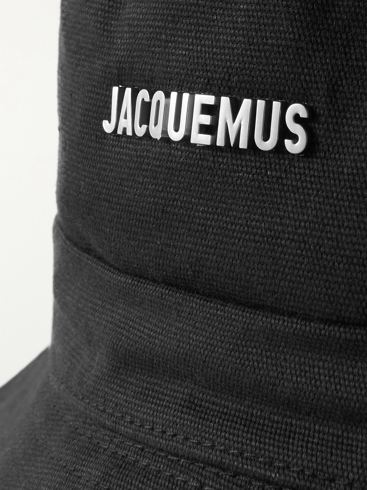 Jacquemus Le Bob Embellished Cotton-canvas Bucket Hat In Black
