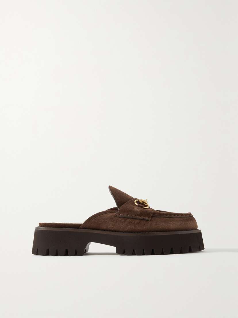 Gucci Sylke Horsebit-detailed Suede Mules