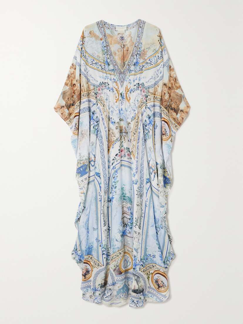 Camilla Printed Silk-georgette Kaftan
