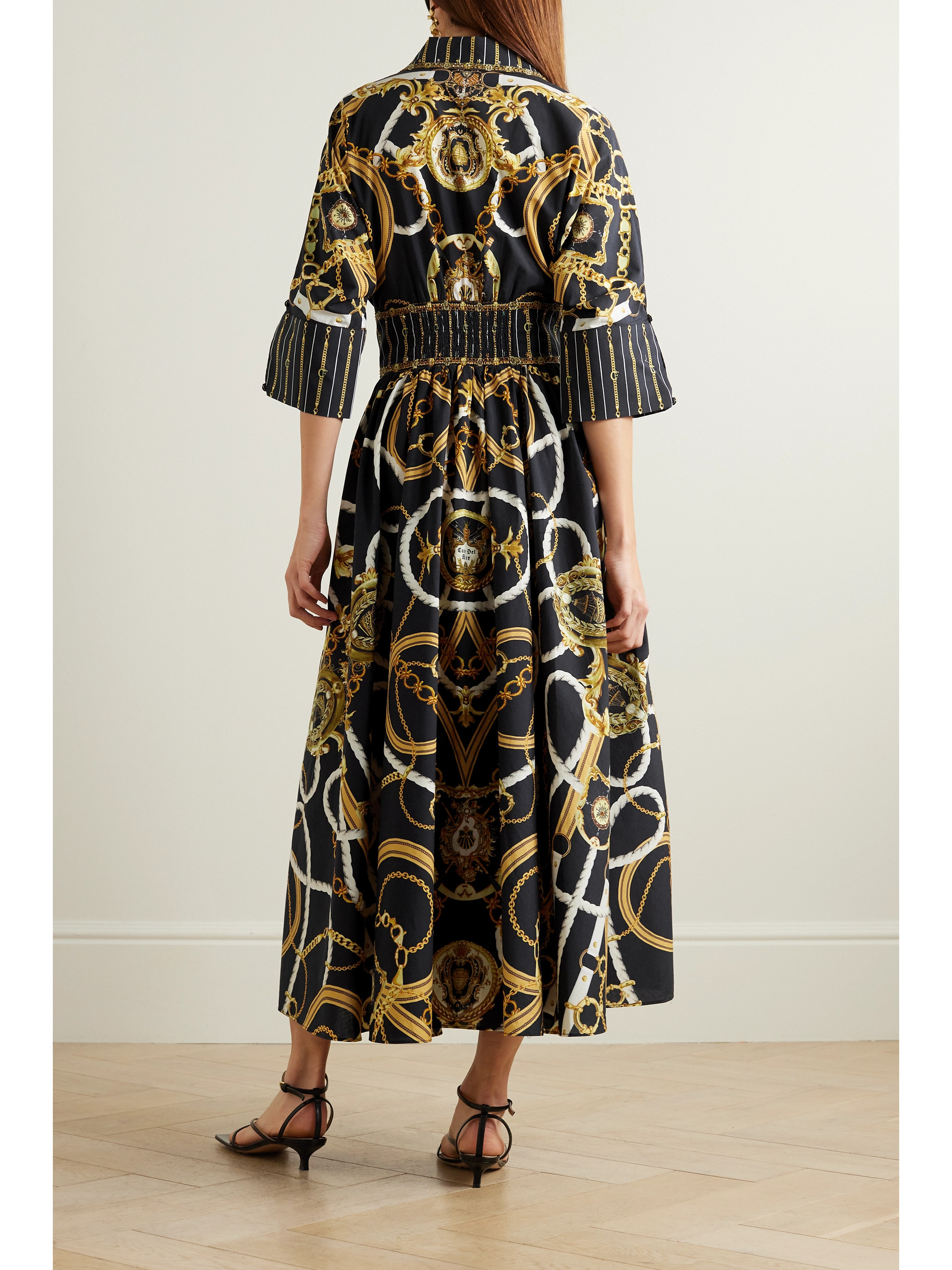 Camilla Crystal-embellished printed organic cotton-poplin shirt dress thumbnail