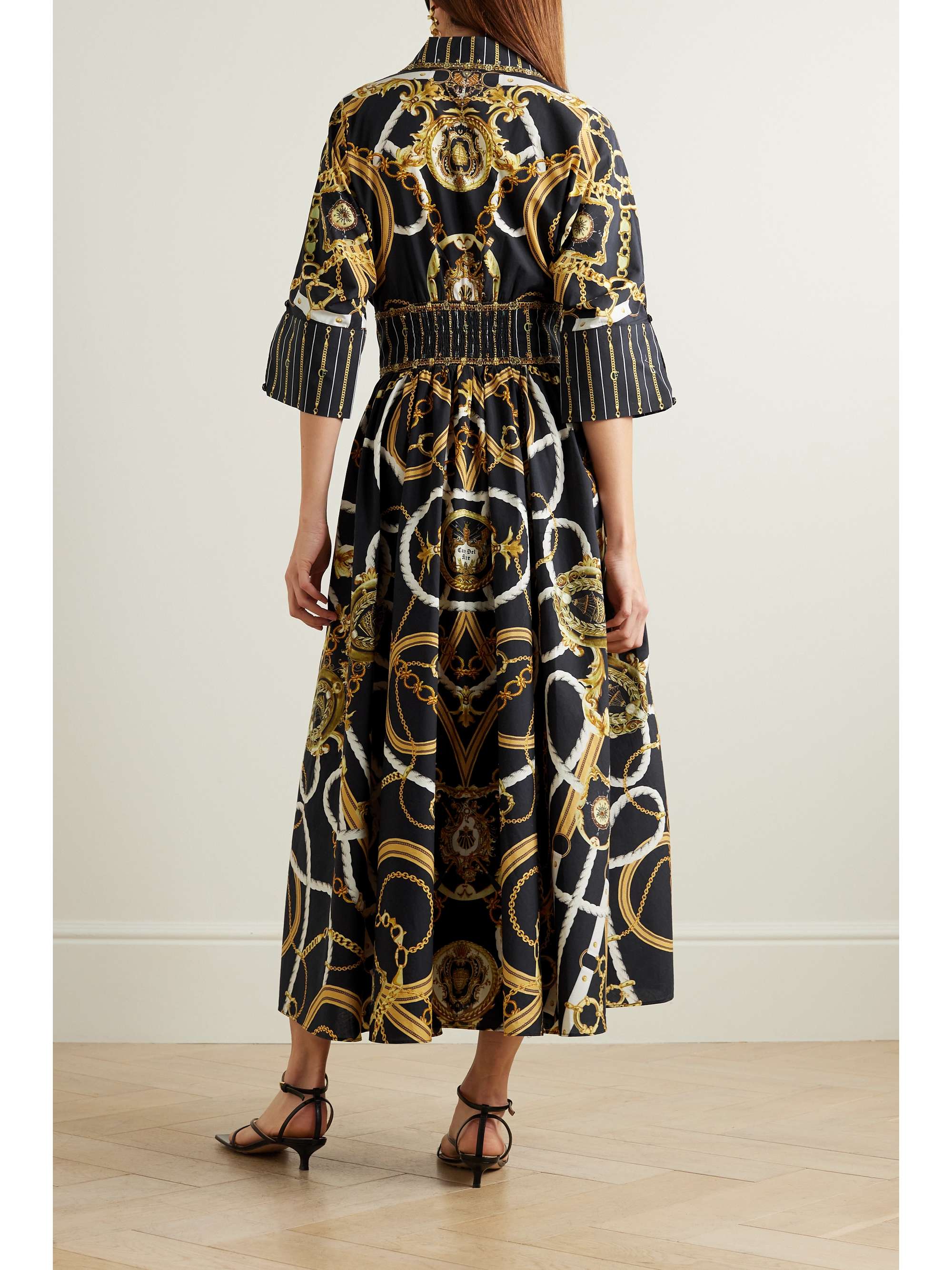 CAMILLA Crystal-embellished printed organic cotton-poplin CAMILLA Crystal-embellished printed organic cotton-poplin