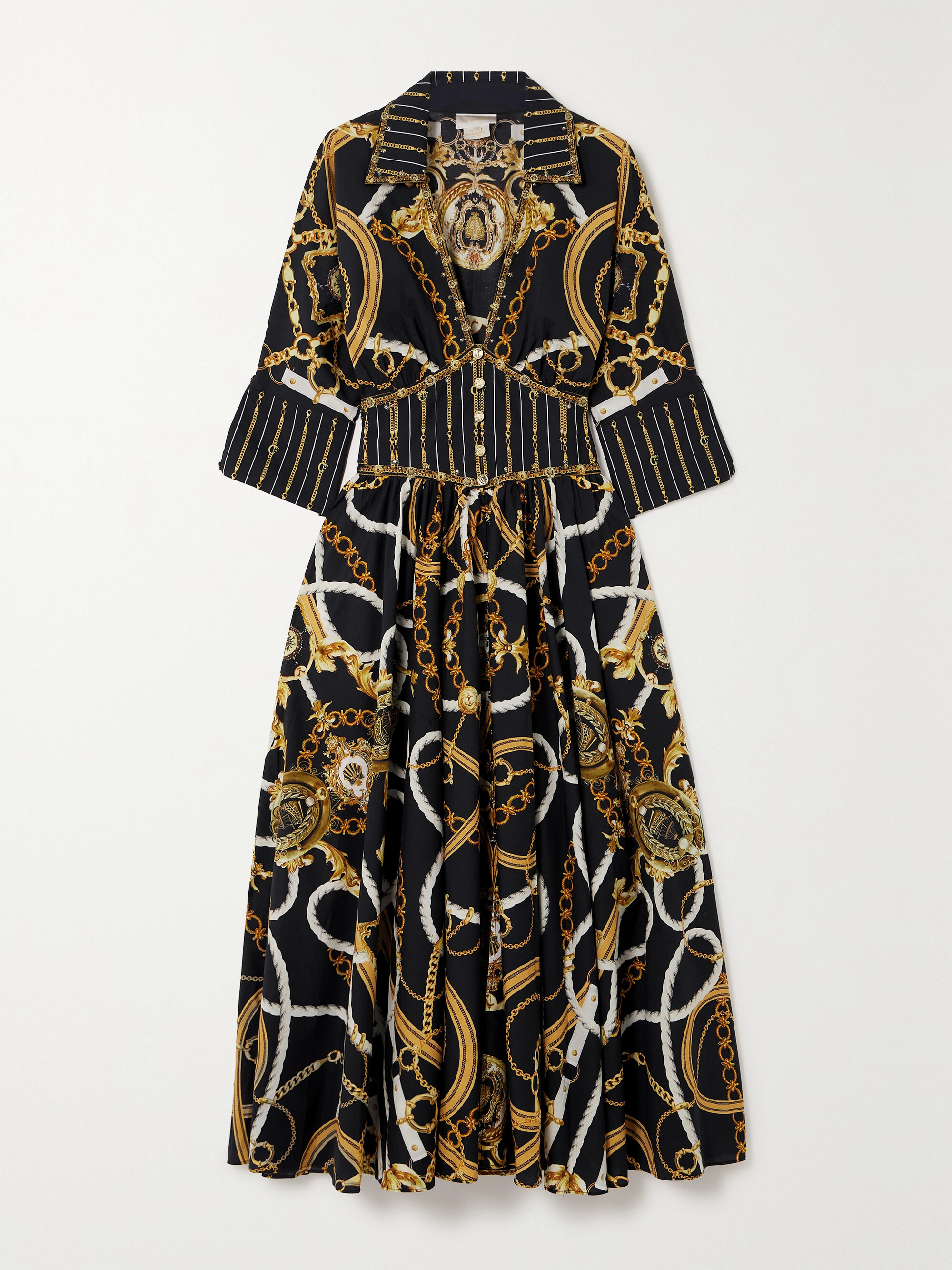 Camilla Crystal-embellished printed organic cotton-poplin shirt dress thumbnail