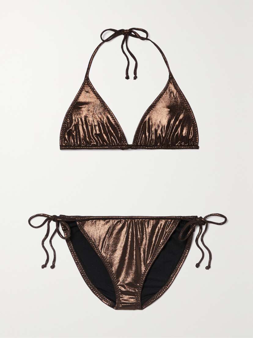 Norma Kamali Metallic Halterneck Bikini - x large
