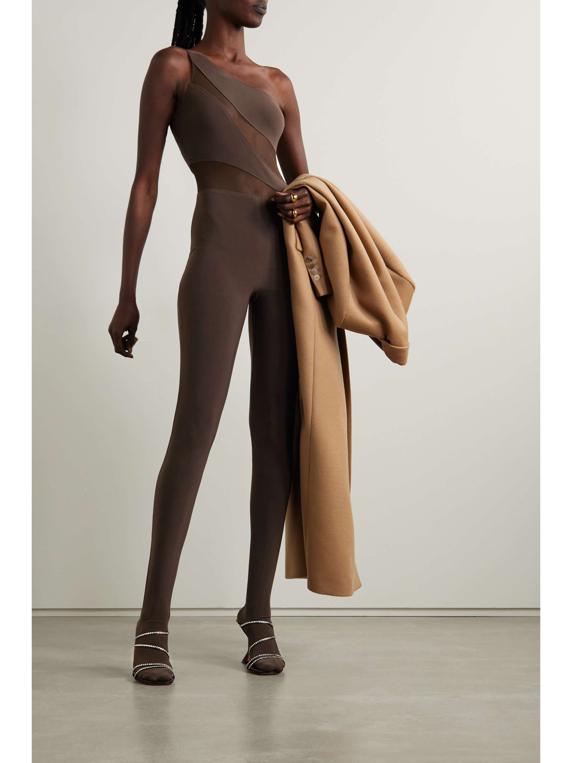 Norma kamali one shoulder jumpsuit shop