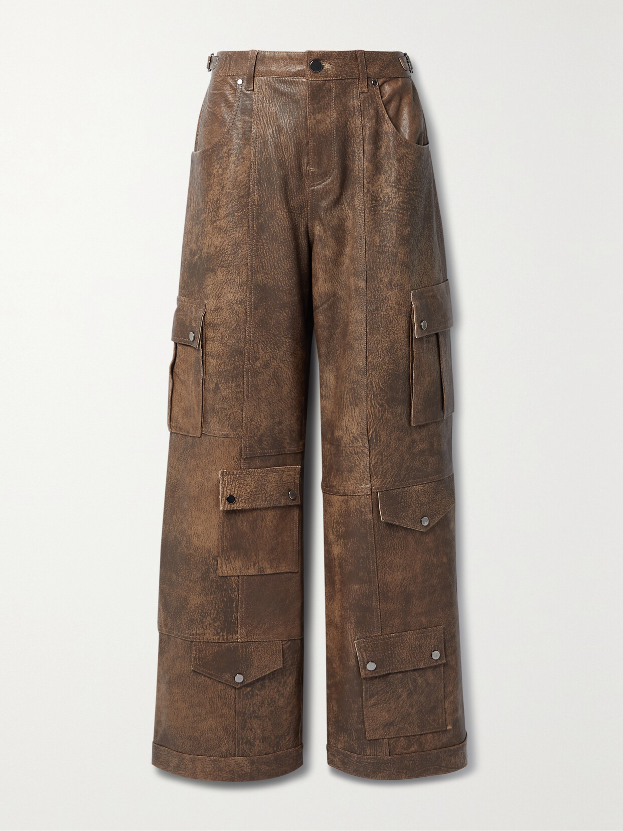Dodo Bar Or Arianna Leather Cargo Pants In Brown