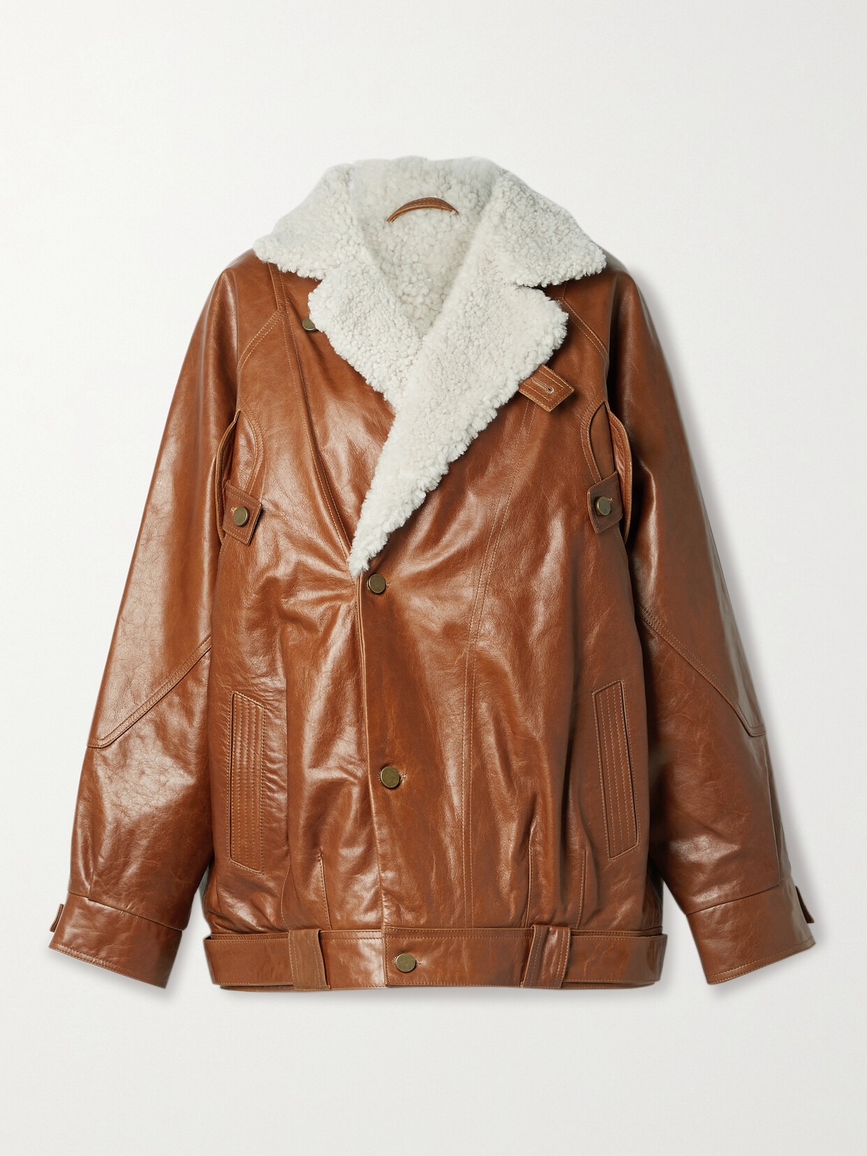 Dodo Bar Or - Mesash Paneled Shearling Jacket - Brown