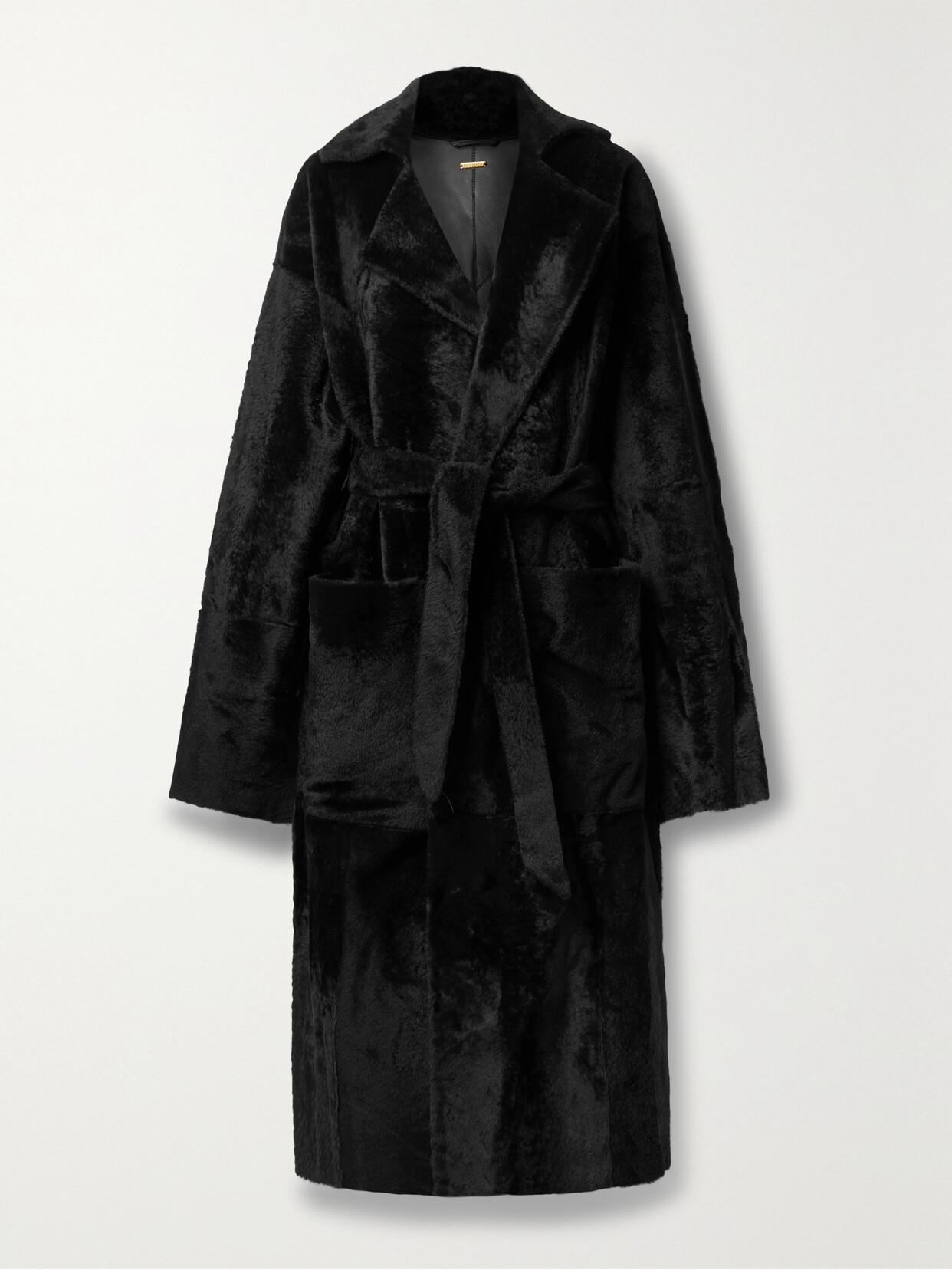 Dodo Bar Or - Shon Belted Shearling Coat - Black