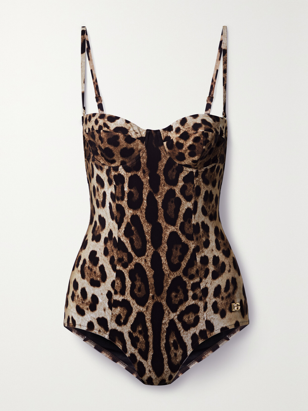 Dolce & Gabbana Cutout Leopard-print Underwired Swimsuit In Animal Print