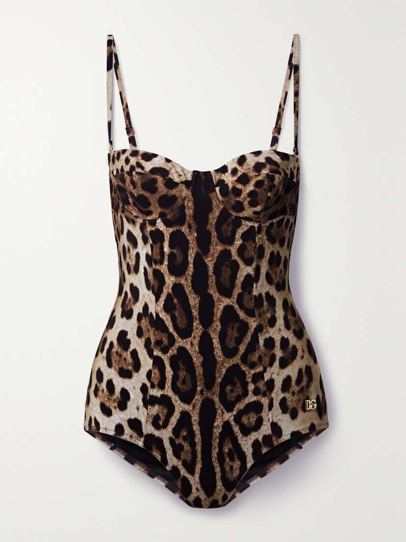Dolce & Gabbana Cutout Leopard-print Underwired Swimsuit