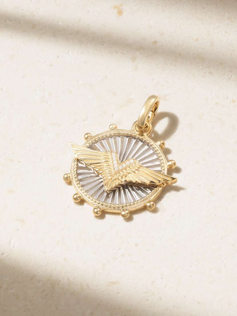 Foundrae Passion Medium 18-karat Yellow And White Gold Diamond Pendant