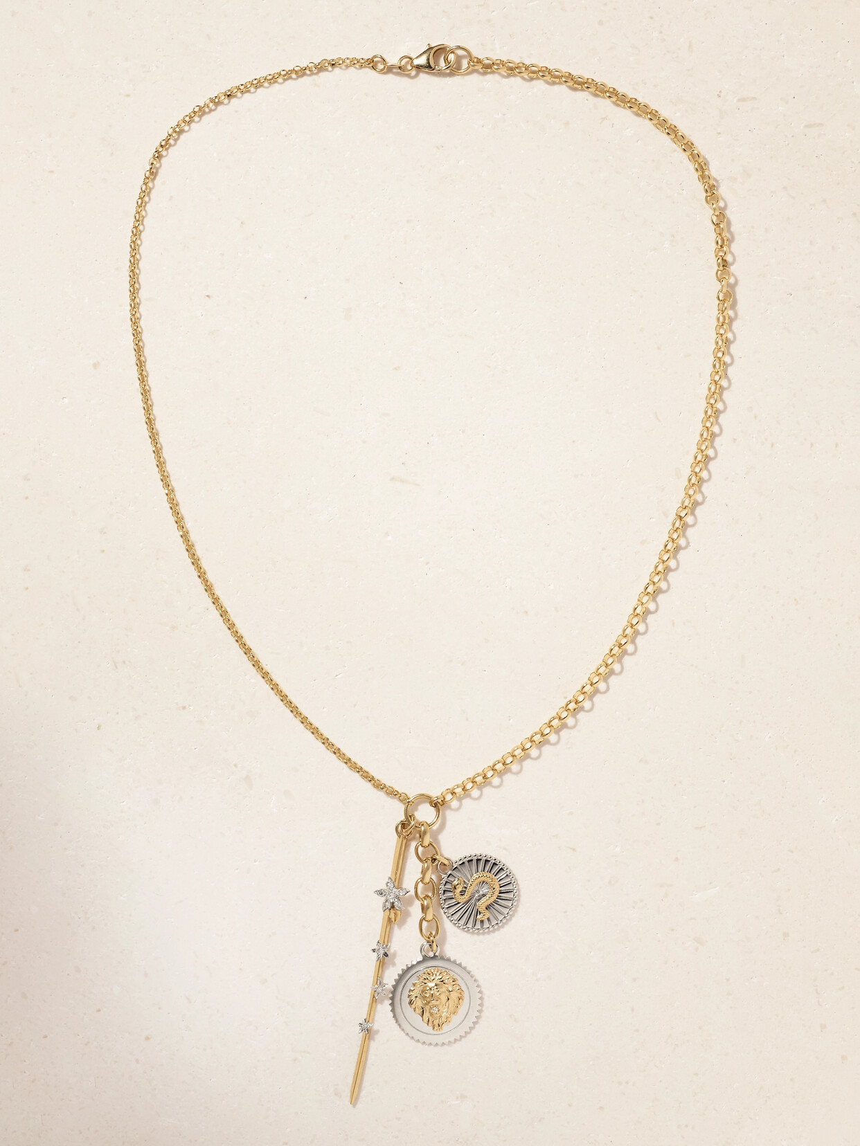 Foundrae Strength, Wholeness & Resilience 18-karat Yellow And White Diamond Necklace