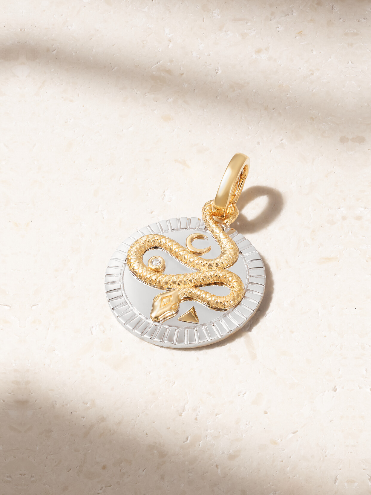 Foundrae Wholeness Medium 18-karat White And Yellow  Diamond Pendant