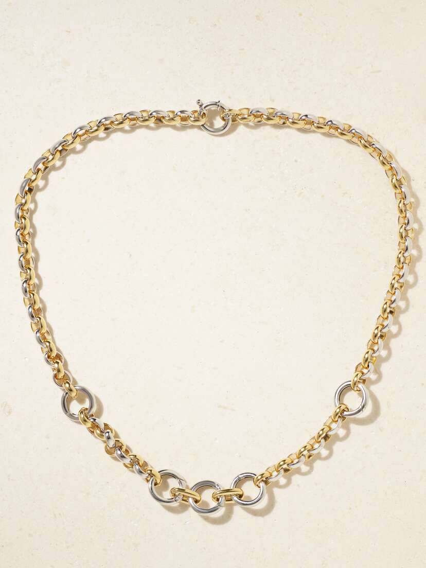 Foundrae Oversized Belcher 18-karat Yellow And White Gold Necklace