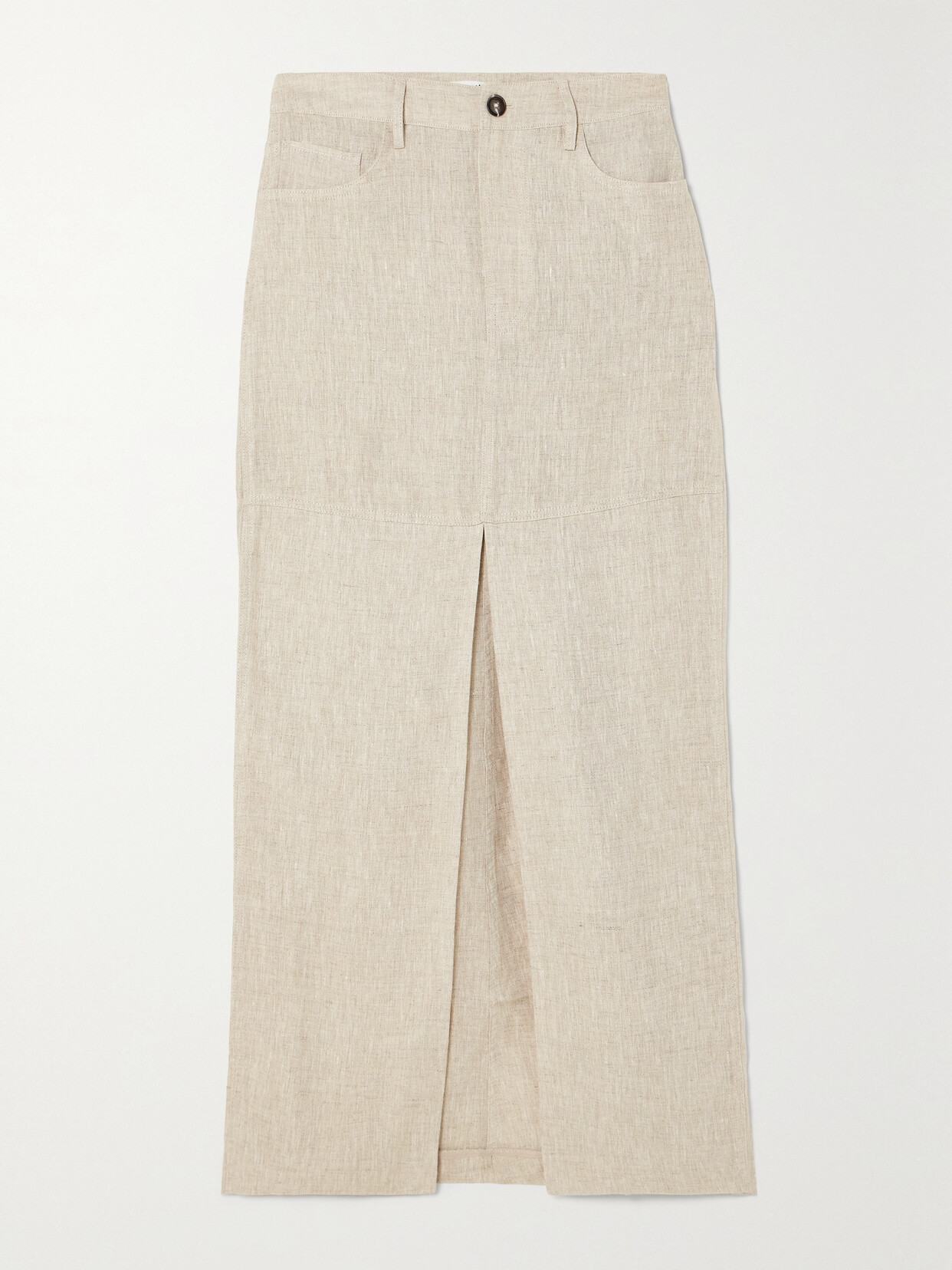 Reformation Tazz Paneled Linen Maxi Skirt