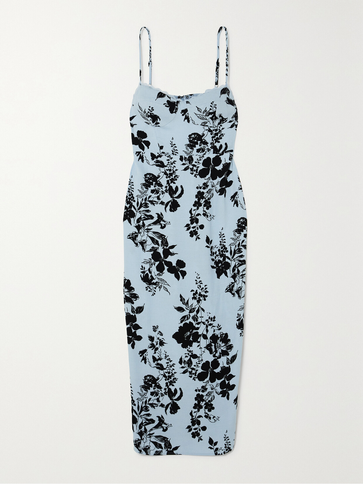Reformation Pennington Lace-trimmed Floral-print Crepe Midi Dress