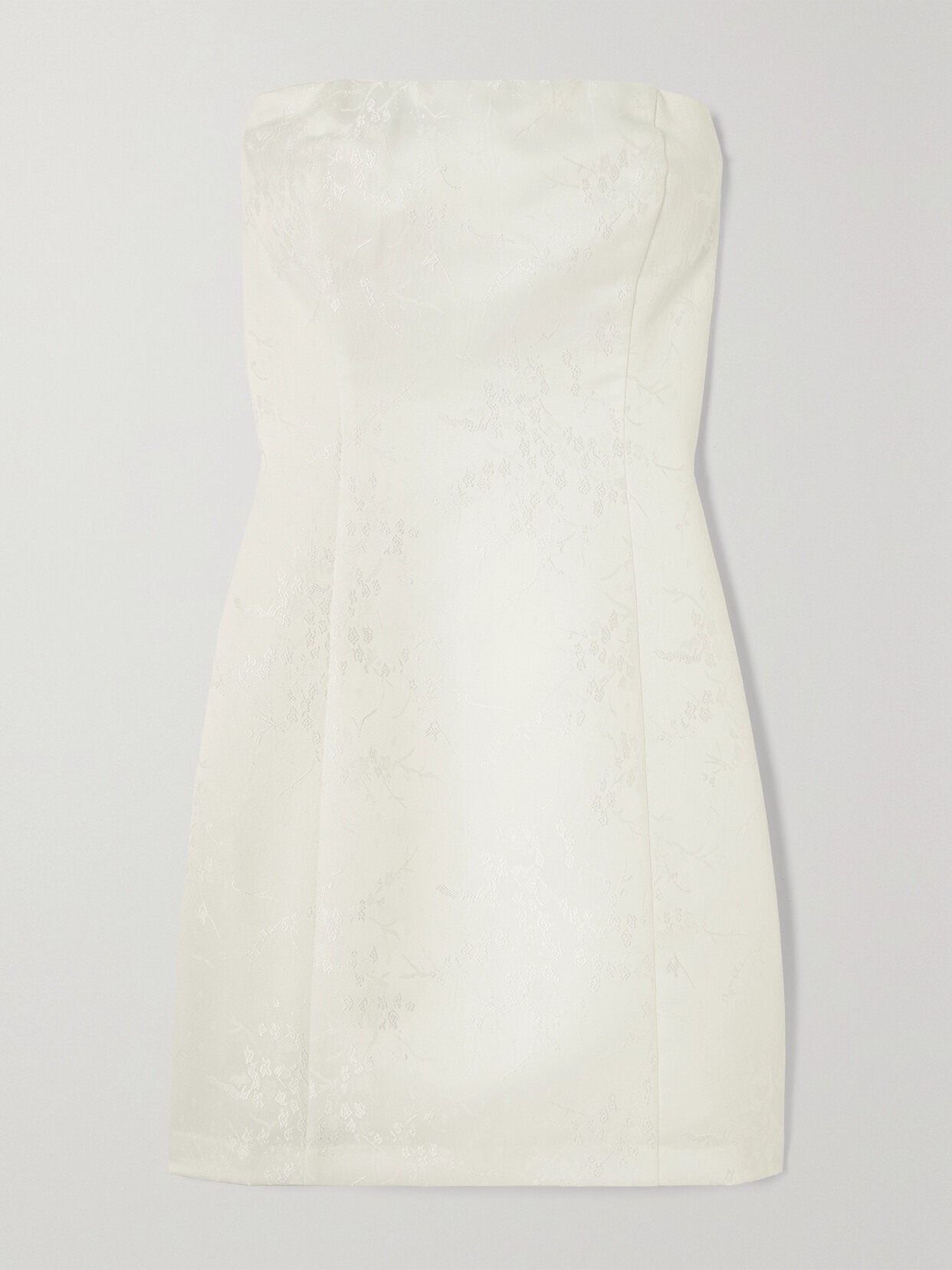 Reformation Gabby Strapless Satin-jacquard Mini Dress - White