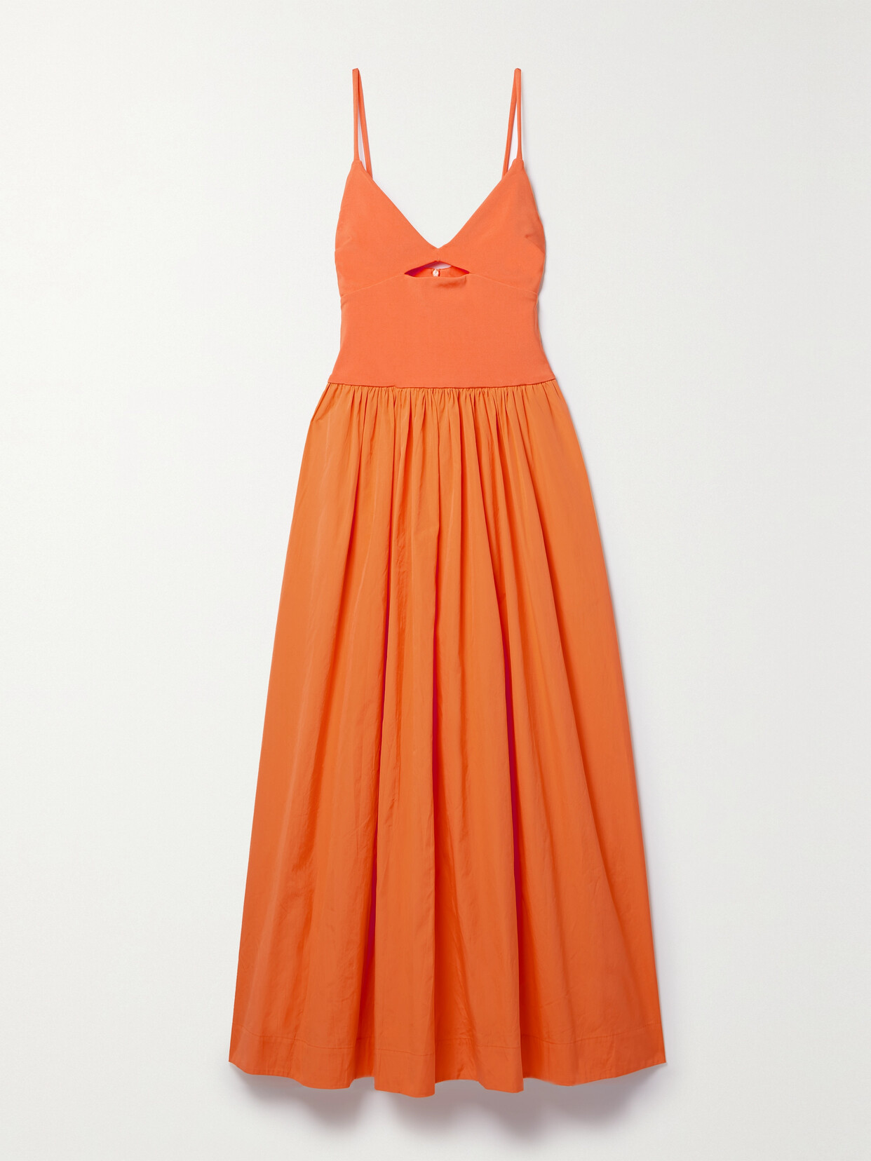 ESSE Studios - + Net Sustain Cutout Stretch-knit And Organic Cotton-poplin Maxi Dress - Orange