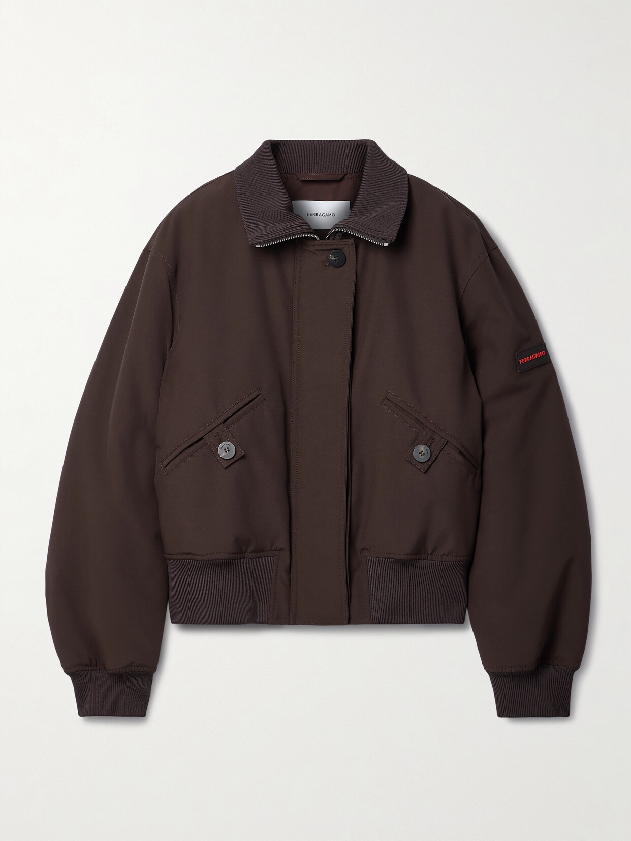 Ferragamo - Padded Shell Bomber Jacket - Brown