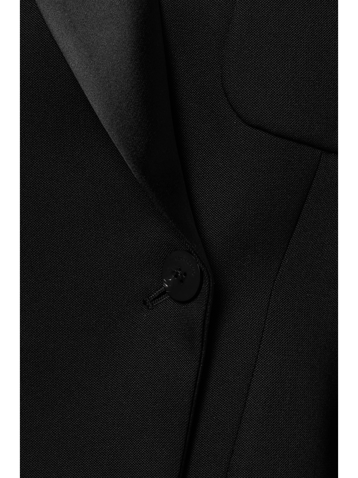 Shop Ferragamo Double-breasted Satin-trimmed Grain De Poudre Wool Blazer In Black