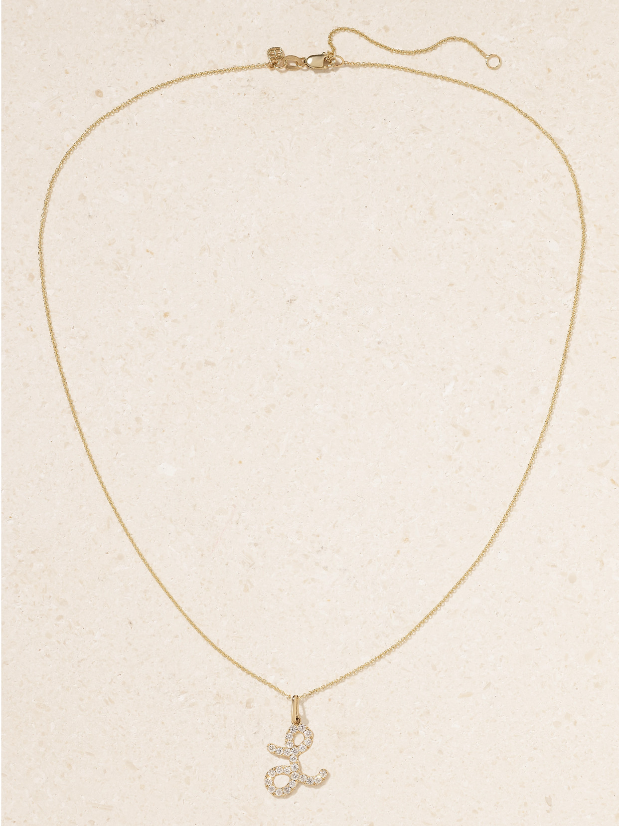 Shop Sydney Evan Initial 14-karat Gold Diamond Necklace