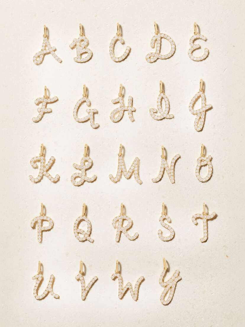 Sydney Evan Initial 14-karat Gold Diamond Necklace