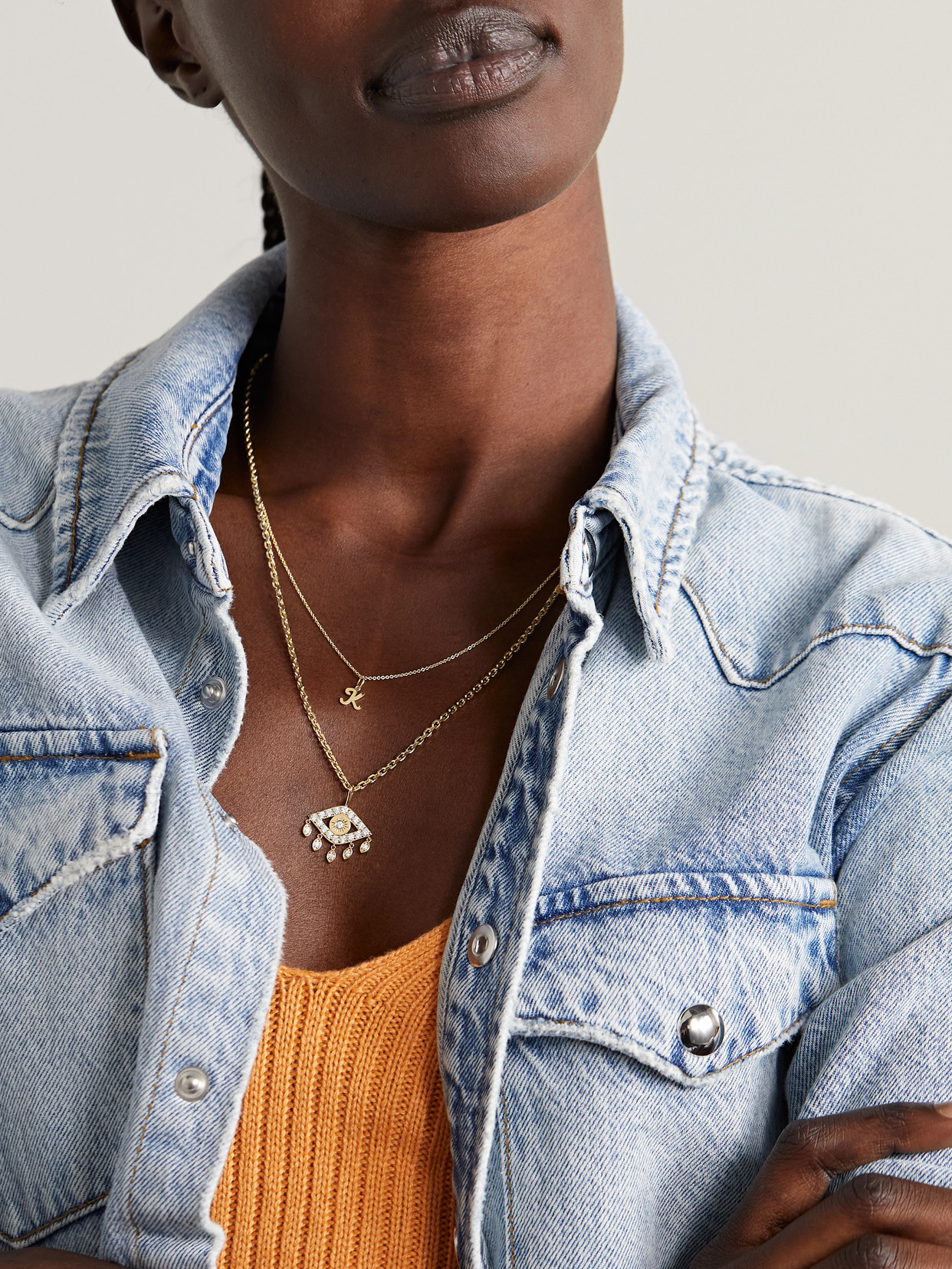 Sydney Evan Pure Initial 14-karat Gold Necklace In Gold