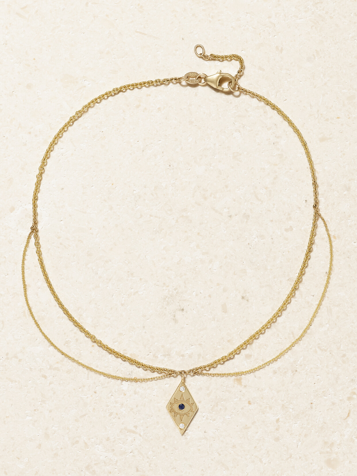 Diane Kordas Evil Eye 14-karat Gold, Diamond And Sapphire Anklet