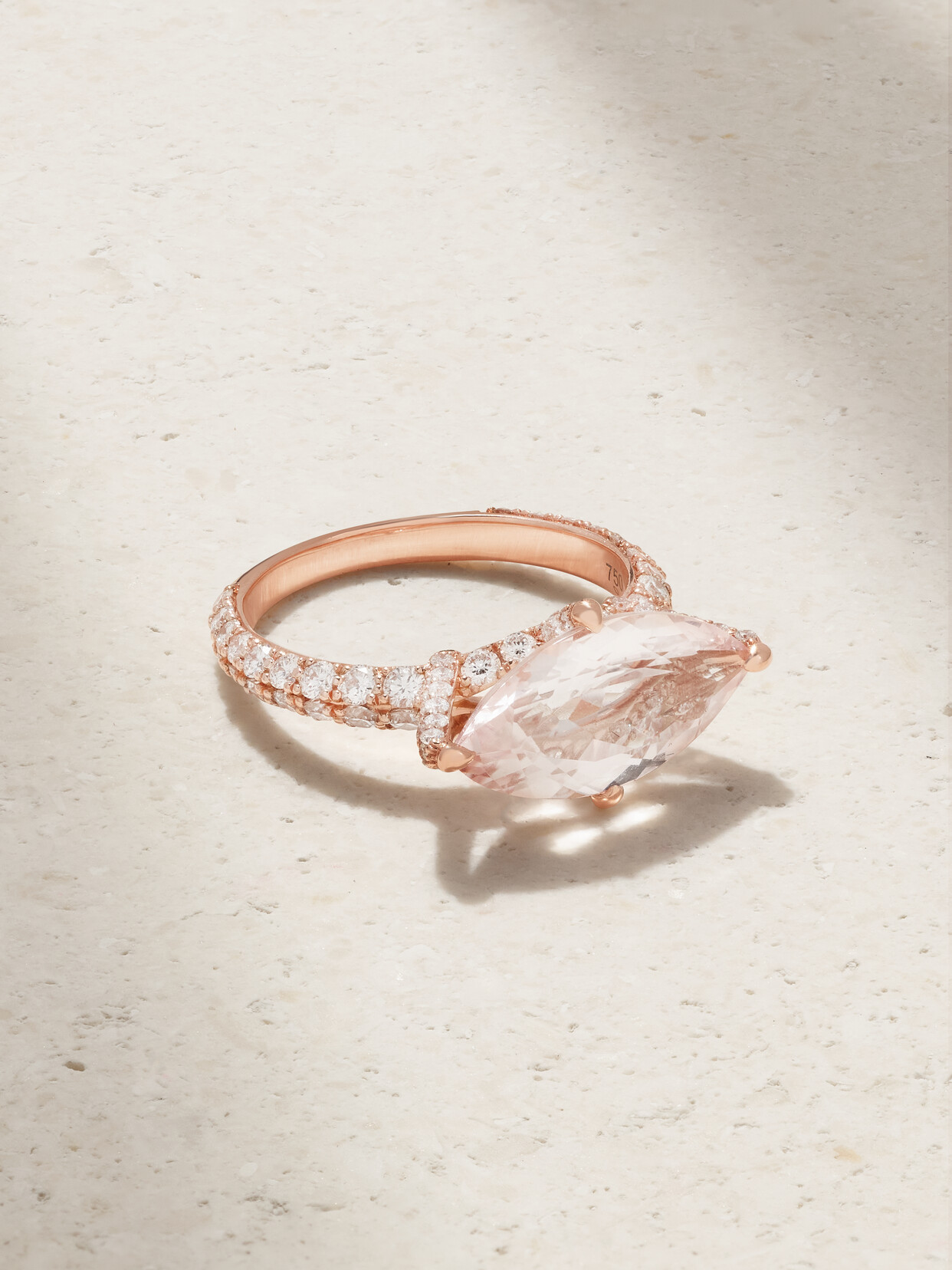 Diane Kordas - 18-karat Rose Gold, Morganite And Diamond Pinky Ring - 5