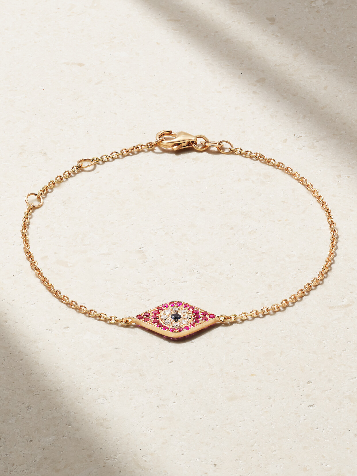 Diane Kordas Evil Eye 14-karat Rose Gold, Sapphire And Diamond Bracelet