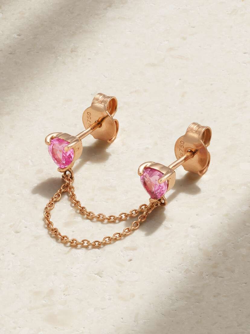 Roxanne First 14-karat Rose Gold Sapphire Earrings