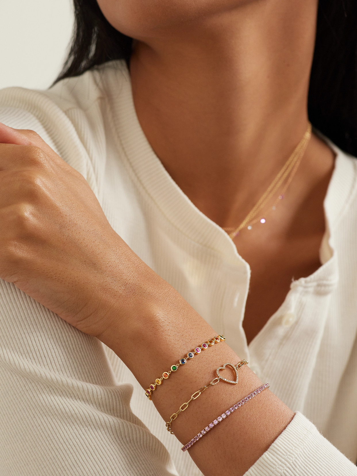 Roxanne First 14-karat Gold Sapphire Bracelet In Multi