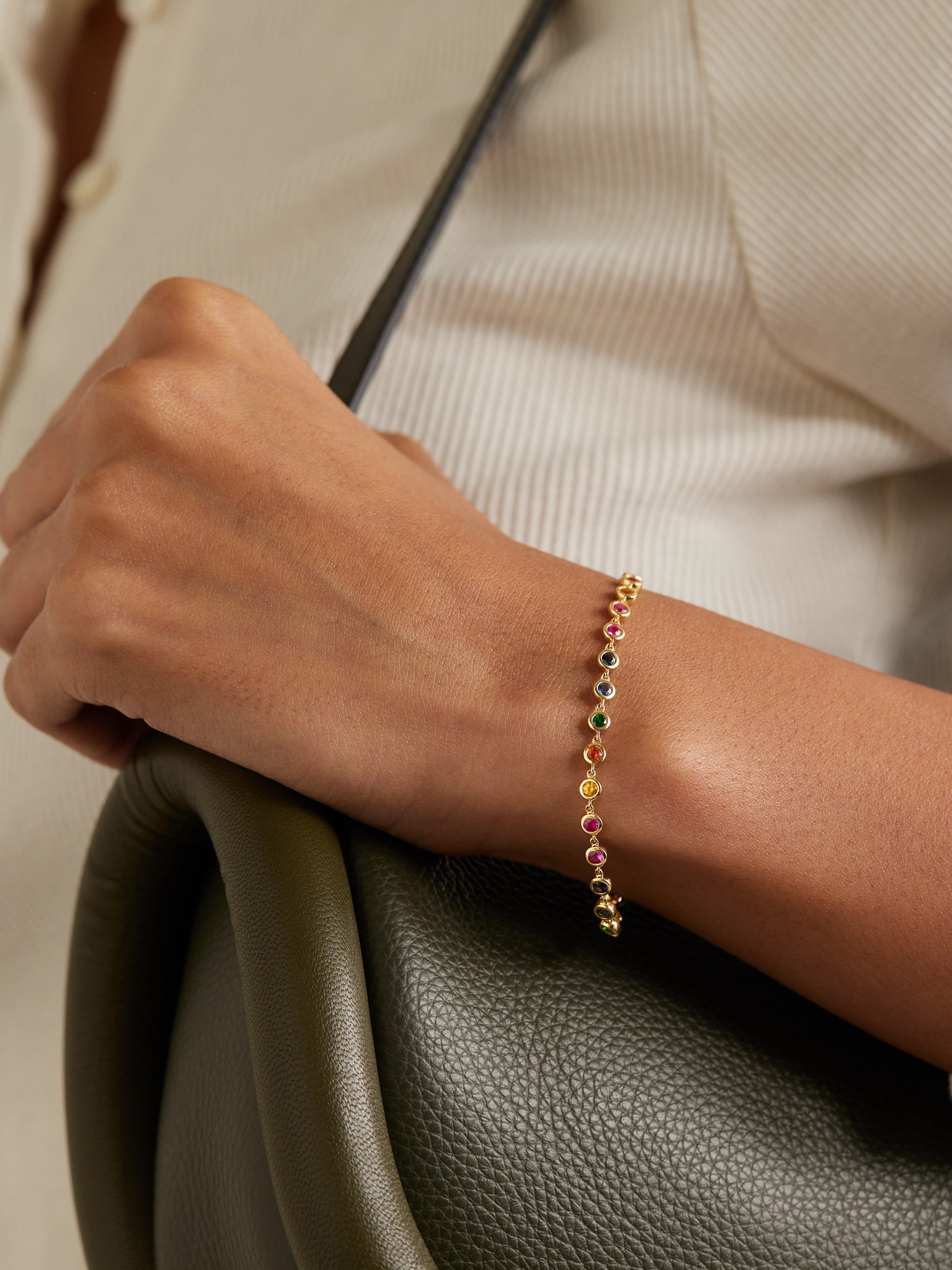 Roxanne First 14-karat Gold Sapphire Bracelet In Multi