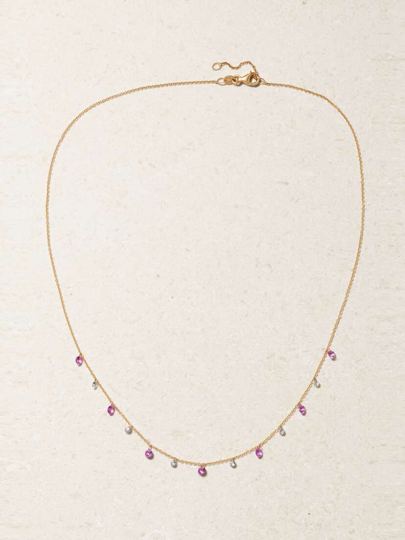 Roxanne First 14-karat Rose Gold, Sapphire And Diamond Necklace