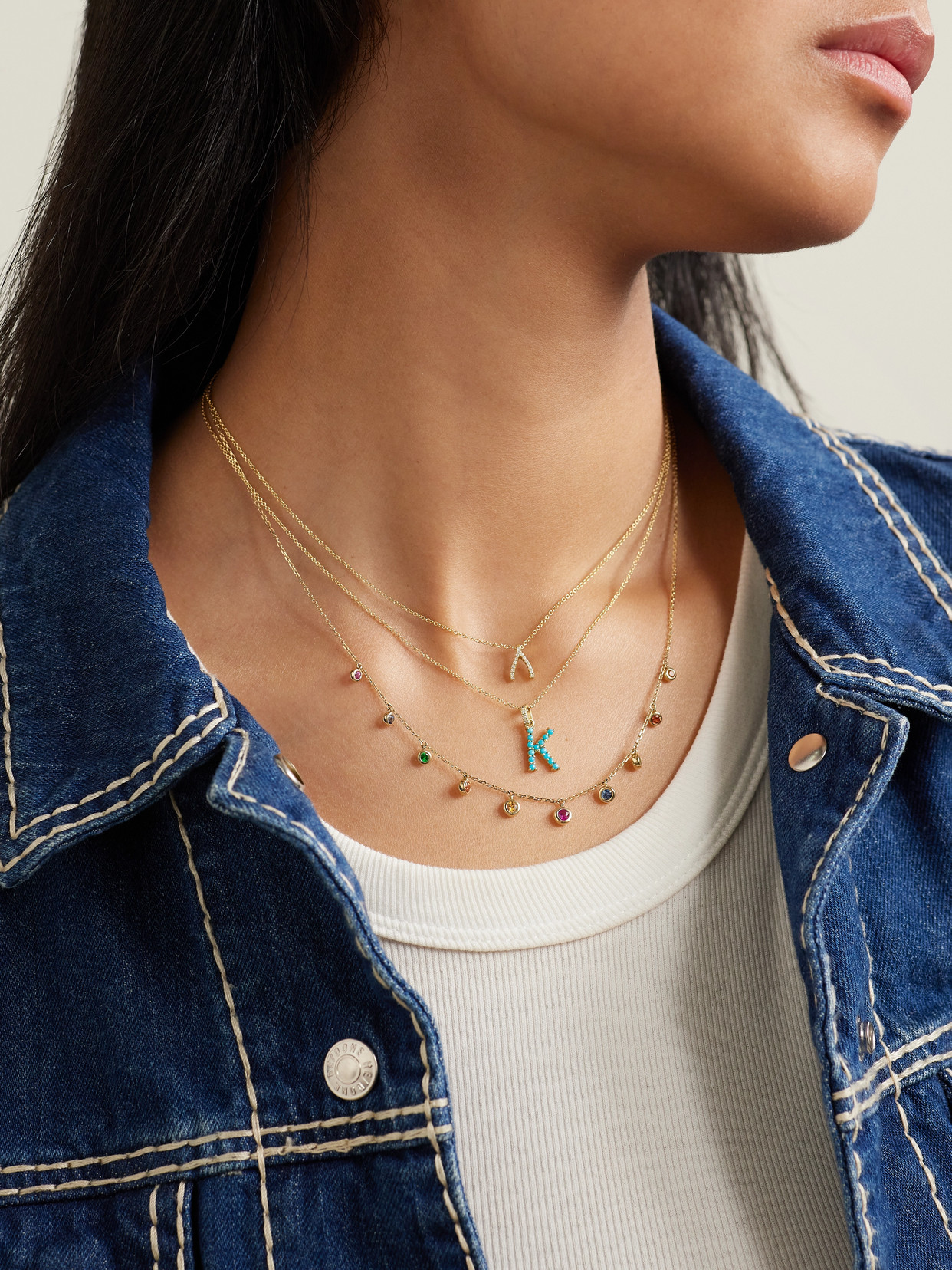 Roxanne First 14-karat Gold Sapphire Necklace In Multi