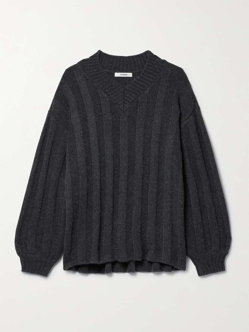 Interior The Drew Oversized Ribbed Cashmere Sweater