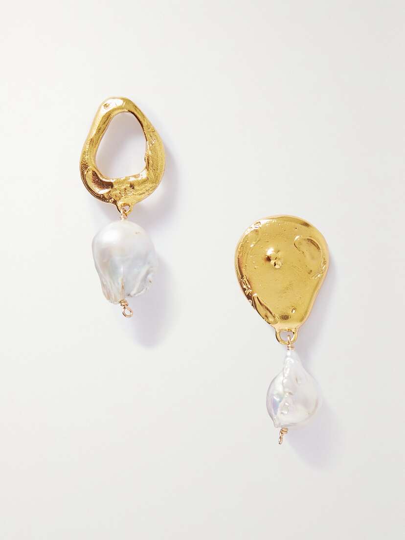 Alighieri + Net Sustain The Infernal Storm Gold-plated Pearl Earrings