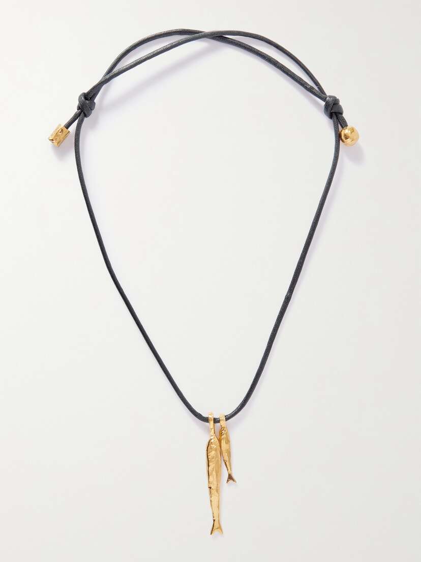 Alighieri + Net Sustain Gone Fishing Gold-plated Cord Necklace