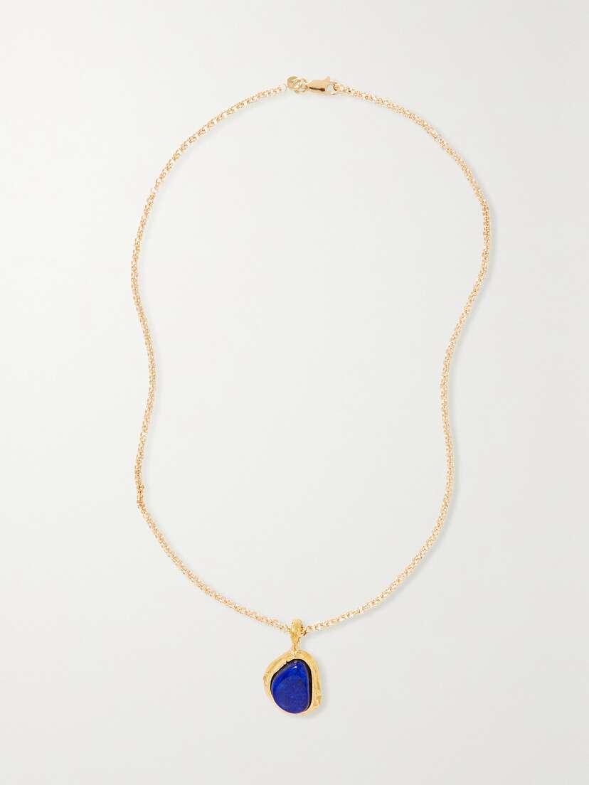 Alighieri + Net Sustain The Droplet Of The Horizon Gold-plated Lapis Lazuli Necklace -  - One size