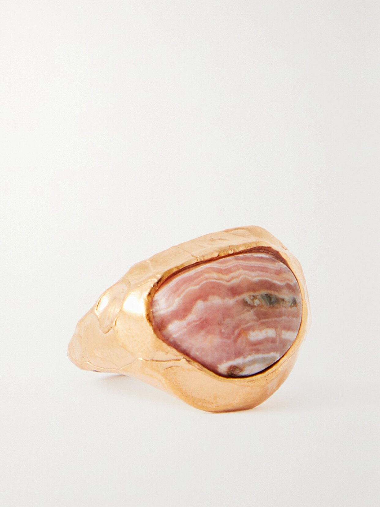 Shop Alighieri + Net Sustain The Skies Ablaze Recycled Gold Vermeil Rhodochrosite Ring In Pink